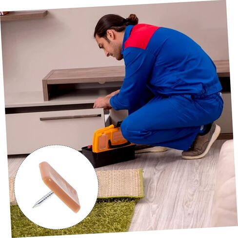 HOMSFOU 100Pcs Rectangular Plastic Sliding Nails for Furniture Small Square Floor Foot Slide Nails Home Glide Pads to Reduce Friction and Repair Worn Slides in Saudi Arabia