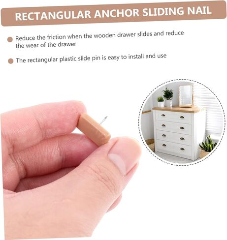 HOMSFOU 100Pcs Rectangular Plastic Sliding Nails for Furniture Small Square Floor Foot Slide Nails Home Glide Pads to Reduce Friction and Repair Worn Slides in Saudi Arabia