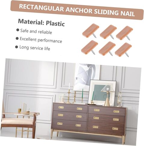 HOMSFOU 100Pcs Rectangular Plastic Sliding Nails for Furniture Small Square Floor Foot Slide Nails Home Glide Pads to Reduce Friction and Repair Worn Slides in Saudi Arabia