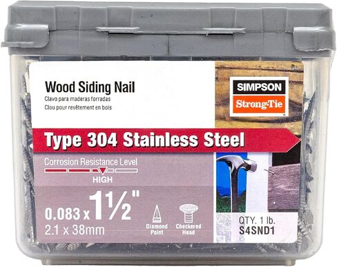 Simpson Strong-Tie S4SND1 Wood Siding Nail 1-1/2-in. x .083-in. Type 304 Stainless Steel (1 lb.) (Pack of 10) in Saudi Arabia