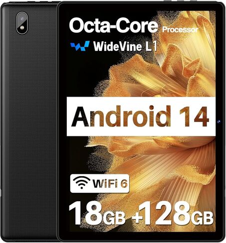 جهاز لوحي ، 10.1 بوصة أقراص ، قرص Android مع ذاكرة وصول عشوائي 18 جيجابايت+128 جيجا بايت ROM/ 1TB متوسطة ، أوكتا كوور 1.8 جيجا هرتز ، بطارية 6000 مللي أمبير في الساعة ، واي فاي 5G ، WiFi 6 ، BT5.0 ، Widevine L1 HD IPS Tableta PC-Black in Kuwait