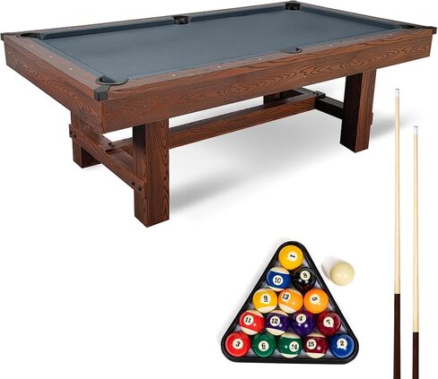 EastPoint Cornerstone Billiard Table - Gray Engineered Wood - Pro-Grade K-66 Bumpers for Pool Games - Built-in Leg Levelers for Stable Pool Table - Complete Cues, Balls & Cover Set for Billiards in Saudi Arabia