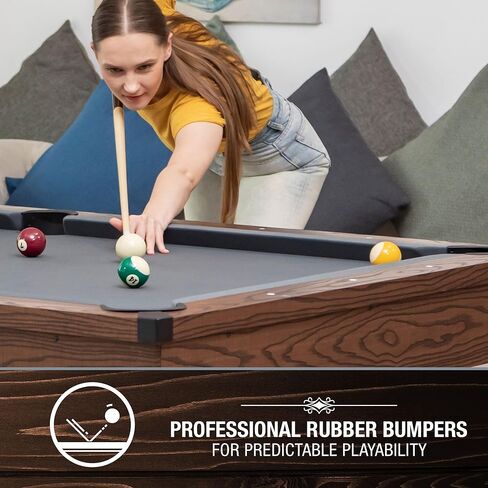 EastPoint Cornerstone Billiard Table - Gray Engineered Wood - Pro-Grade K-66 Bumpers for Pool Games - Built-in Leg Levelers for Stable Pool Table - Complete Cues, Balls & Cover Set for Billiards in Saudi Arabia
