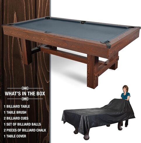EastPoint Cornerstone Billiard Table - Gray Engineered Wood - Pro-Grade K-66 Bumpers for Pool Games - Built-in Leg Levelers for Stable Pool Table - Complete Cues, Balls & Cover Set for Billiards in Saudi Arabia