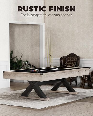 طاولة بلياردو بطول 7 أقدام، وطاولات بلياردو مقاس 84 بوصة مع 2 عصا، وكرات بلياردو، وفرشاة تنظيف، وأرجل على شكل حرف X in Kuwait