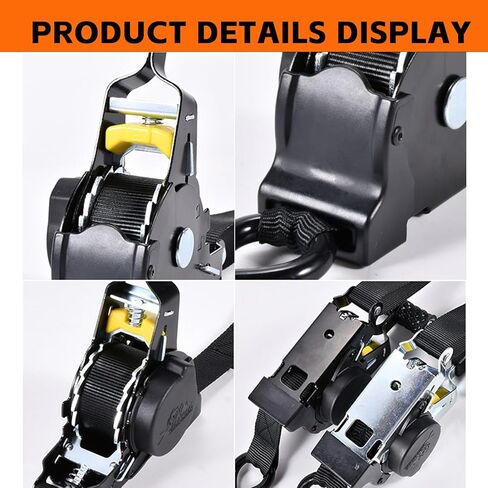 أشرطة مقطورة للقوارب شديدة التحمل عبوة واحدة - أشرطة ربط رافدة بطول 78 بوصة لقطر آمن - أشرطة سقاطة قابلة للتعديل للقوارب والتزلج على الماء والزورق in Kuwait