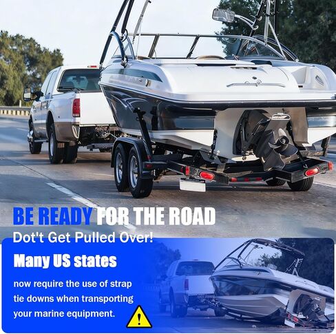 Boat Trailer Tie Down Straps, for Yamaha Watercraft PWC Adjustable Boat Trailer Straps, with Quick Release Buckle & Anti-Scratch Hooks 2 Inch x 24 Inch for Trailer、Boat or Kayak Secure - 2PCS (Black) in Kuwait