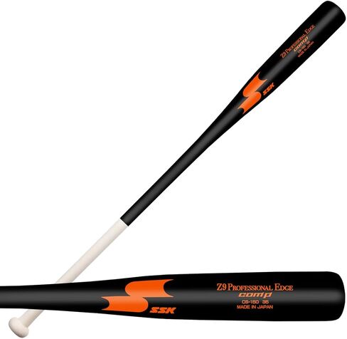 SSK Z9 Professional Edge Comp Coaches Wood Fungo Bat 33" 35" 37" - Baseball & Softball – 22+ Colors - 60 Day Warranty (35", Natural/Black/Orange) in Saudi Arabia