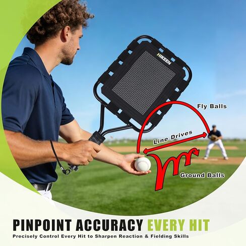 Hikeen Baseball Racket for Fly Balls,Fungo Bat for Coaches and Parents with Wide Elastic Bands,Fungo Bat Baseball Racket to Help Players Practice Hitting Pop Flies,Ground Balls& Line Drives in Saudi Arabia