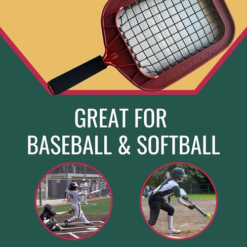 مضرب Accubat Fungo لتدريب البيسبول والكرة اللينة - مضرب بيسبول بإطار متين وشبكة قابلة للاستبدال - تصميم عالي الجودة لكرات الطيران الدقيقة والأرضيات - صناعة أمريكية (20 أونصة، أحمر) in Kuwait