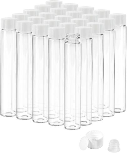 قوارير زجاجية شفافة سعة 2 مل مع أغطية لولبية وسدادات بلاستيكية، قارورة عينة سائلة صغيرة سعة 1/2 درام، قارورة مانعة للتسرب، 12 قطعة (غطاء أبيض) in Kuwait