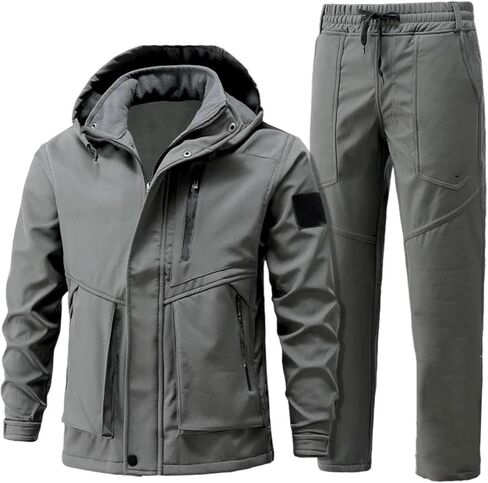 Mens Winter Sports Suit Fleece Lined Padded Jacket Pants Set For Mountain Ski Hiking Outdoor in Saudi Arabia