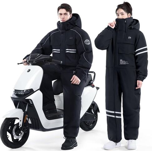 Winter Outdoor Riding Insulated Full-Body Suit, Unisex waterproof and windproof snow board Coveralls with Reflective Trim in Saudi Arabia