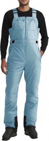 Snow Bibs Men Waterproof Insulated Ski Overalls Winter Windproof Warm Snowpants Snowboard Pant for Outdoor Hiking in Kuwait