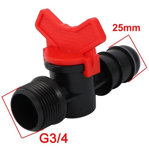 Generic 2pcs G3/4 Male Thread Ball Valve Barb Hose Connector for 25mm Inner Dia Pipe in Saudi Arabia