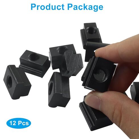 Bivethoi 12 حزمة M10 T-Slot Nut، أكسيد أسود من سبائك الصلب T-Nuts درجة 10.9، T Slot Nut لتجميع الأثاث / المتحمسين DIY in Kuwait