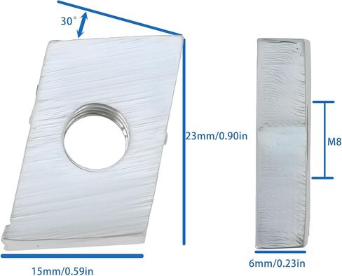 15 قطعة M8 T-Slot الجوز 23x15x6mm الصلب المجلفن المعين الخيوط لوحة زاوية 30 درجة لتوصيل مواد ألومنيوم مع فتحات T in Saudi Arabia