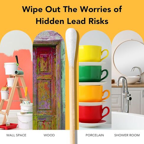 Easy@Home Lead Test Kit with Vinegar – 30 Rapid Swabs with 30‑Second Results – Surface Lead Screen for Painted Walls, Woodwork, Cabinets,Toys, Dishes & Exposed Plumbing #EZLT-S:30(REAGENT-12ML) in Saudi Arabia