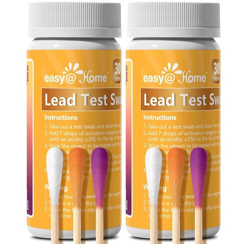 Easy@Home Lead Test Kit – 60 Rapid Swabs with 30‑Second Colour‑Change Results – Surface Lead Screen for Painted Walls, Woodwork, Cabinets, Furniture, Toys, Dishes & Exposed Plumbing #EZLT-S:60 in Kuwait