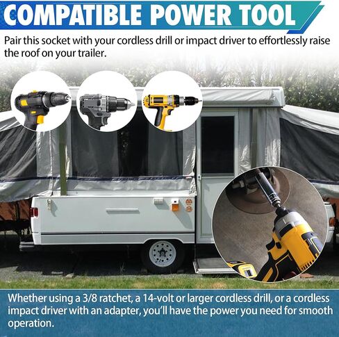 مجموعات مقبض كرنك المقطورة تناسب مجموعة استبدال مقابض كرنك RV المنبثقة من Coleman Fleetwood 3/8 ملحقات المقطورة المنبثقة RV Camper استبدال السواعد مقبض أجزاء العربة المنبثقة in Saudi Arabia
