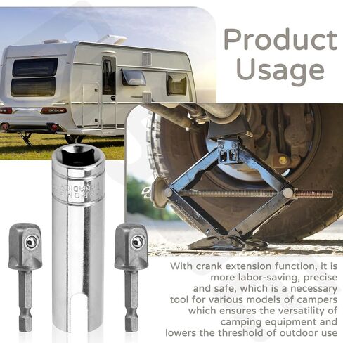 Trailer Crank Handle Compatible with Coleman Fleetwood POP UP RV Camper Crank Handles Replacement 3/8 Socket Popup Trailer Accessories | RV Replacement Cranks Handle in Kuwait