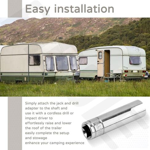 Trailer Crank Handle Compatible with Coleman Fleetwood POP UP RV Camper Crank Handles Replacement 3/8 Socket Popup Trailer Accessories | RV Replacement Cranks Handle in Kuwait