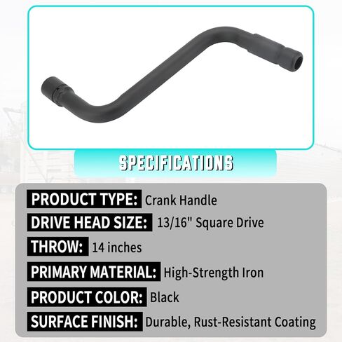 Universal Grain Trailer Crank Handle - 13/16" Square Drive & 14" Throw for Effortless Hopper and Landing Gear Cranking, Compatible with Wilson Trailers in Kuwait