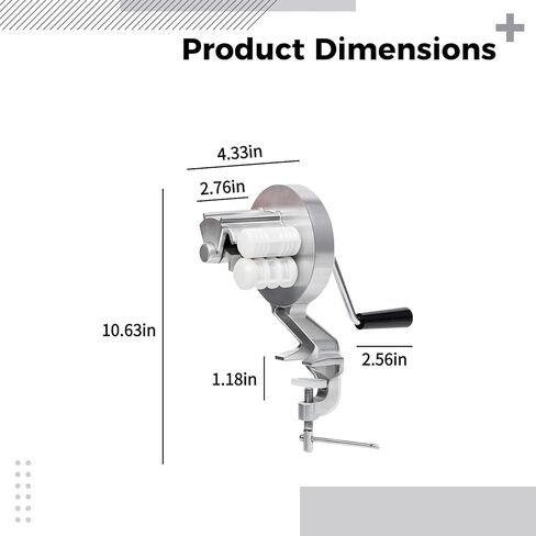 ماكينة صنع المعكرونة سهلة التنظيف، ماكينة كافاتيلي يدوية مصنوعة من سبائك الألومنيوم، ارتفاع 10.6 بوصة / 27 سم، تصميم مشبك للطاولة in Kuwait