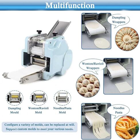 Stand Mixer Commercial Bakery 140W Multifunctional Pasta Maker Machine Dumpling Wrapper Maker Ravioli Skin Machine Dough Roller Cutter Press Machine Replaceable/Custom Molds,Kitchen Accessor in Saudi Arabia