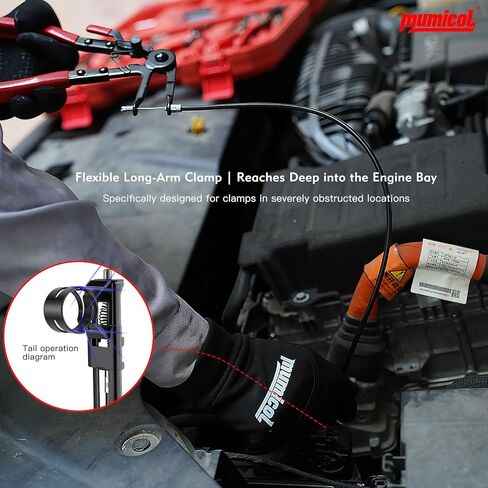 9PCS Hose Clamp Pliers Set, Locking Long Reach Hose Clamp Tool for Automotive, Flexible Wire Radiator Coolant Heater Hose Removal Pliers with Case for DIY Home Use in Kuwait