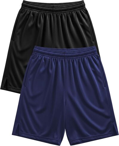 Andrew Scott Boys 7 Pack Active Performance Mesh Style Basketball Sport Shorts (7 Pack- Assorted Solids Contrast Pocket, X-Large) in Saudi Arabia
