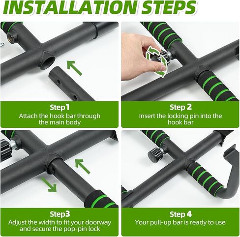 VBSD ترقية شريط السحب للمدخل مع قبضة مريحة، سعة تصل إلى 440 رطل بدون براغي شريط سحب للمنزل وصالة الألعاب الرياضية الداخلية وتدريبات القوة، مرخص بموجب براءة اختراع أمريكية in Kuwait