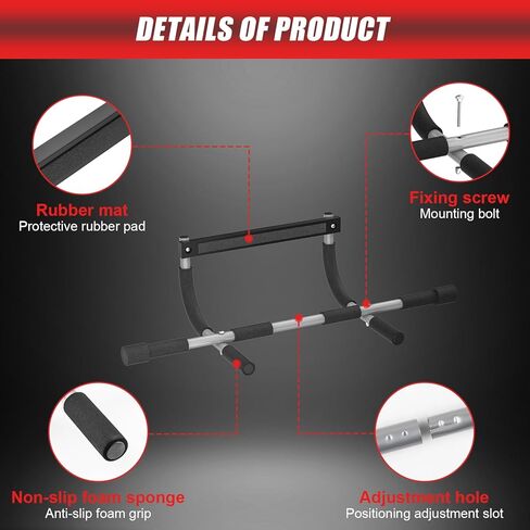 شريط سحب للمدخل، شريط سحب محمول لتدريب القوة، شريط تمرين لياقة الجسم مع فولاذ سميك، شريط داخلي للذقن وشريط تمرين الجزء العلوي من الجسم، مدرب اللياقة البدنية للمنزل وصالة الألعاب الرياضية in Kuwait