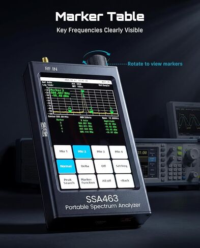 SeeSii SSA463 Portable Spectrum Analyzer: 4.3 Inch 35MHz-6.3GHz Tiny Frequency Analyzer with 30dB Precision Attenuator, 2-in-1 Signal Generator MF/HF/VHF UHF Input for Radio Signals Checking in Saudi Arabia