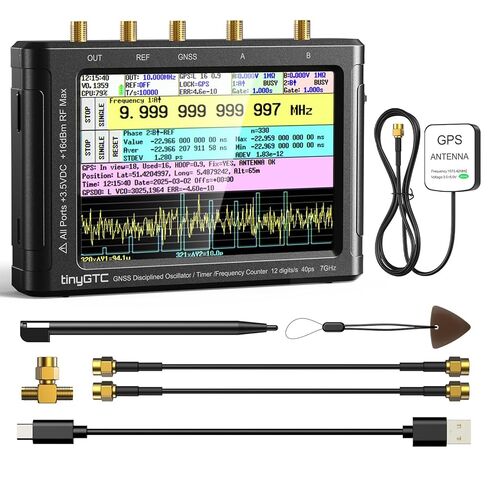 SeeSii TinyGTC ZC407 0.1Hz-7GHz Frequency Counter: 4-Inch Tiny Frequency Analyzer with Built-in GPSDO & 32GB Card, High Resolution for ADEV & Gapless Measurement in Saudi Arabia