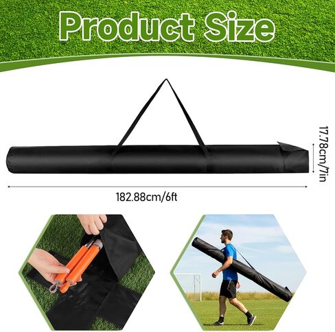 Corner Flag Storage Bag 6 Feet x 7 Inch Black Tailgate Flagpole Duffle Bag Portable Oxford Color Guard Flags Bags with Handles and Zipper for Flagpoles Accessories Hockey Stick Bag in Saudi Arabia