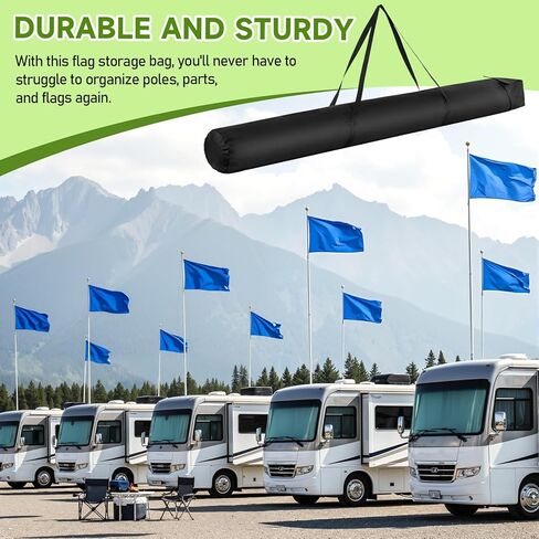 Corner Flag Storage Bag 6 Feet x 7 Inch Black Tailgate Flagpole Duffle Bag Portable Oxford Color Guard Flags Bags with Handles and Zipper for Flagpoles Accessories Hockey Stick Bag in Saudi Arabia