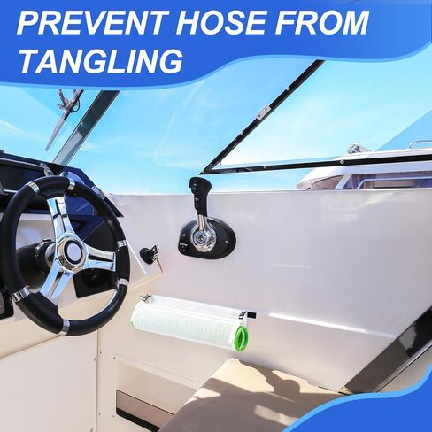 قطعتان من خرطوم أرجوحة الخراطيم البحرية وحامل خرطوم غسيل ملفوف من النايلون لتخزين القوارب والأرصفة والمركبات الترفيهية (أبيض، 18.9 × 11 بوصة) in Kuwait