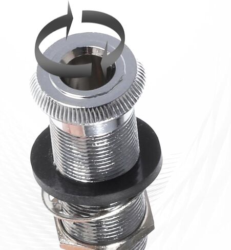 Metal Cylinder Guitar Output Jack Plug with 3 Pins Chrome 1/4" Brass Mono Guitar Bass Jack Socket for Electric Guitars or Bass in Saudi Arabia