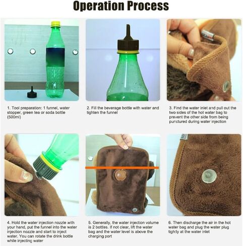 Winter Electric Hot Water Bottles Rechargeable Hot Water Bag Heated Bag with Flannel Cover in Kuwait