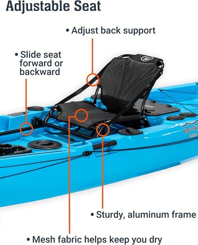 Brooklyn 12.5 Pro Pedal Propeller Drive Fishing Kayak by BKC, Sit-on-Top Single Kayak with Rudder System, Dry Storage, Rod Holders & 550 lb Capacity in Saudi Arabia