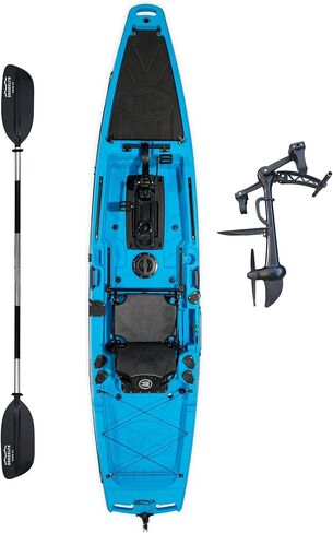 Brooklyn 12.5 Pro Pedal Propeller Drive Fishing Kayak by BKC, Sit-on-Top Single Kayak with Rudder System, Dry Storage, Rod Holders & 550 lb Capacity in Saudi Arabia