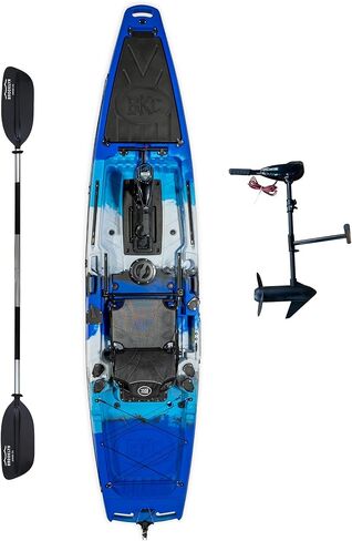 Brooklyn 12.5 Pro Pedal Propeller Drive Fishing Kayak by BKC, Sit-on-Top Single Kayak with Rudder System, Dry Storage, Rod Holders & 550 lb Capacity in Saudi Arabia