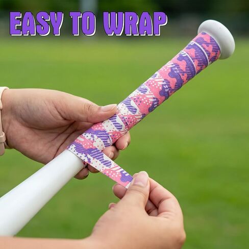 43 Inch Bat Grip Tape with 1.5 mm Cushioned Non-Slip Texture, All-Weather Baseball & Softball Bat Wrap, Shock Absorbing and Easy Install for Youth & Adult in Saudi Arabia