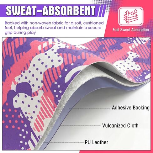 43 Inch Bat Grip Tape with 1.5 mm Cushioned Non-Slip Texture, All-Weather Baseball & Softball Bat Wrap, Shock Absorbing and Easy Install for Youth & Adult in Saudi Arabia