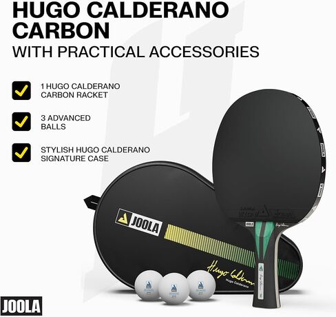 JOOLA Infinity Carbon Professional Table Tennis Paddle with Cover – Ergonomic Comfort Grip - ITTF Approved Rubbers - Competition Paddle for Powerful Spin - Protective Packaging Case in Saudi Arabia