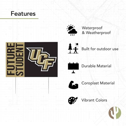 Desert Cactus University of Central Florida Golden Knights 12x18" Graduate Graduation Celebration Yard Sign Graduates Outdoor Lawn Display with Stakes (Grad Sign 4) in Saudi Arabia