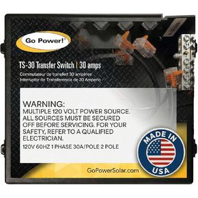 Go Power TS-30 30 Amp Automatic Transfer Switch, Dual Source Compatibility, Generator Delay Switch, Easy Installation, Compact Design in Kuwait