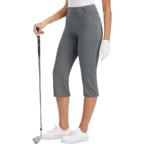 بنطال كابري جولف نسائي عالي الخصر قابل للتمدد مقاس 18 بوصة رياضي للتمرين in Kuwait