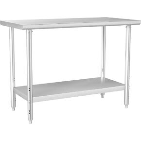 HARDURA All Stainless Steel Table 24X48 Inches Metal Table Commercial Kitchen Prep Table with Adjustable Undershelf NSF for Prep in Kuwait